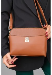 Luvi Shoes Grens Cilt Kadın Omuz Çantası Taba