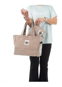Paqpa Qp Ronda Tote Bag Mumlu Kanvas Kadın Omuz Çantası Bej