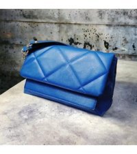 Kayes Bag Kayes Kapitone Zincir Baget Kadın Omuz Çantası Mavi
