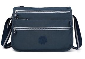Smart Bags Krinkıl Kumaş Postacı Kadın Omuz Çantası Lacivert