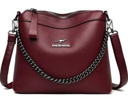 Worryfreeshopping Xcj Zincir Detaylı Messenger Kadın Omuz Çantası Kırmızı