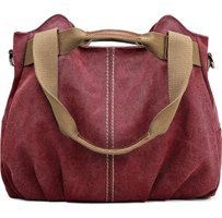 Jzcat Moda Akıllı Kanvas Tote Kadın Omuz Çantası Mırmızı