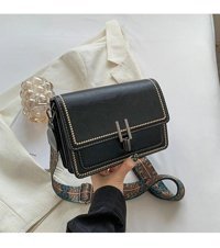 Worryfreeshopping Lbw Retro Küçük Kare Kadın Omuz Çantası Siyah