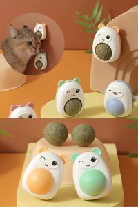 Canderel Hareketli Kedi Otlu Diş Kaşıma Yavru Top Kedi Oyuncağı