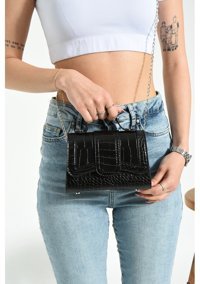 Valu Accessorize Zincirli Mini City Kadın Omuz Çantası Siyah