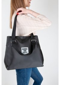 Byhakan Patlı Shopper Gl013 Kadın Omuz Çantası Siyah