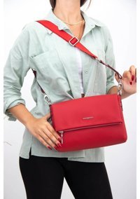 Silver Polo 963 Tek Bölmeli 551406402Pt KırmzıKırmzıStd Kadın Omuz Çantası Çok Renkli