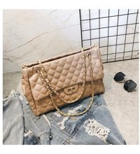 Worryfreeshopping Lbw Kapitone Zincir Kadın Omuz Çantası Haki