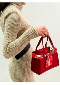 Kolexmoda Şallı Model Kadın Omuz Çantası Kırmızı