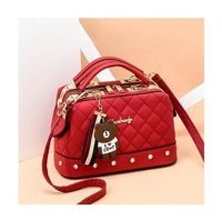 Happyplanet Bn Moda Eşkenar Dörtgen Küçük Koku Boston Kadın Omuz Çantası Kırmızı