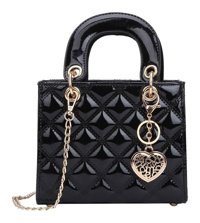 Summer Love Kore Tarzı Moda Küçük Kare Çok Yönlü Eşkenar Dörtgen Kadın Omuz Çantası Siyah