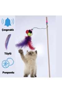 Pet Dostum Hareketli Peluş Tüylü Tırmalama Yavru Çıngırak Kedi Oyuncağı