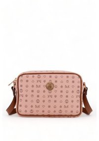 Bilik Deri Monogram Nv 1002 Kadın Omuz Çantası Pembe - Taba