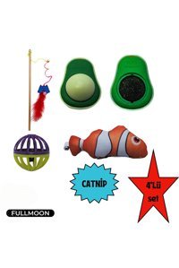 Toys Kedi Otlu Sesli Yakalama Yavru-Yetişkin Balık-Çıngırak-Olta Kedi Oyuncağı