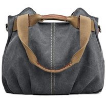 Safhsut HytStylish SmartCasual Retro Üst Saplı Kanvas Kadın Omuz Çantası Gri