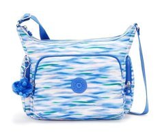 Kipling Gabb Desenli Dıluted Kadın Omuz Çantası Beyaz - Mavi