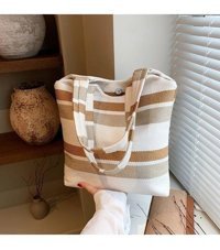 Layla Dikey Şerit Moda Kadın Omuz Çantası Çok Renkli