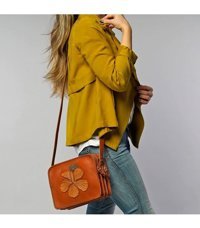 Gön Handmade Deri Cem Kadın Omuz Çantası Kırmızı