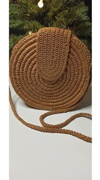 Ecndesing Handmade Sarmal Kadın Omuz Çantası Kahverengi