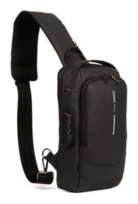 Adelina Bags Hırsızlık Önleyici Şifreli Kilitli Usb Girişli Kadın Omuz Çantası Siyah