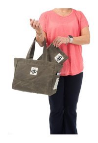 Paqpa Qp Ronda Tote Bag Mumlu Kanvas Kadın Omuz Çantası Haki