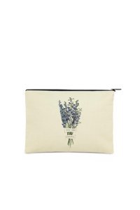 Çınar Bez Çanta Clutch Bej Baskılı Bez Küçük Boy Makyaj Çantası