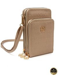 Kayes Bag Kabartma Yazılı Bölmeli Şık Çant Kadın Omuz Çantası Vizon
