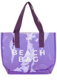 Bagmori Beach Bag Şeffaf Plaj Kadın Omuz Çantası Lila