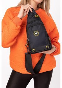 Newish Polo İmpertex Kumaş Kadın Omuz Çantası Siyah - Sarı
