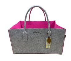 Raikou Keçe Yenı Kult Keçe Sepetı Taşıma Kadın Omuz Çantası Gri - Pembe