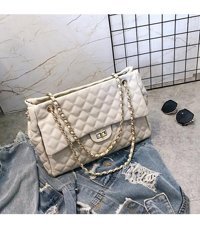 Worryfreeshopping Lbw Kapitone Zincir Kadın Omuz Çantası Beyaz