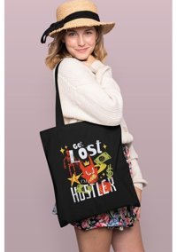 Brz Collection Get Lost Tote Bag Gabardin Kadın Omuz Çantası Siyah