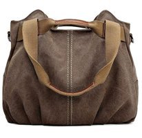 AlibeeRetro Hobo Kanvas Tote Alışveriş Kadın Omuz Çantası Kahverengi