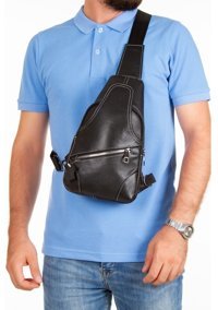 Kindfox Hakiki Gerçek Deri Unisex Kadın Omuz Çantası Siyah