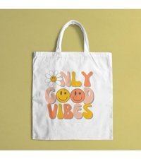 Baskıtech Only Good Vibes Bez Kadın Omuz Çantası Bej
