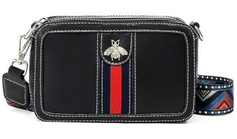 Alibee Purse Pu Deri Kamera Clucth Kadın Omuz Çantası Siyah