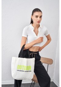 Tena Moda Outdoor Yazılı Büyük Kadın Omuz Çantası Çok Renkli