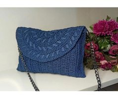 Ecndesing Handmade Sümbül Kadın Omuz Çantası Mavi