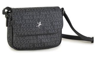 Grande Nas Bag1289 Yazılı Kadın Omuz Çantası Siyah
