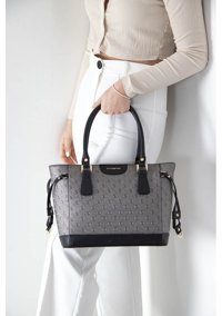 Silver & Polo907 Platin Kadın Omuz Çantası Platin