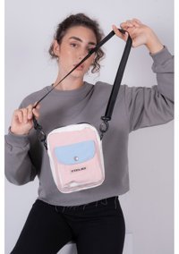 Vatkalimon Kadın Omuz Çantası Beyaz - Mavi - Pembe