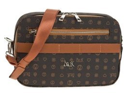Bilik Deri Monogram İv Z25 Kadın Omuz Çantası Siyah - Taba