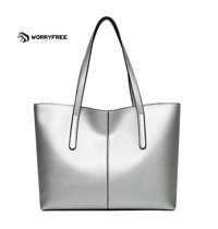 Worryfreeshopping Büyük Kapasiteli Kadın Yumuşak Ve Şık Wr0419201 Kadın Omuz Çantası Gümüş