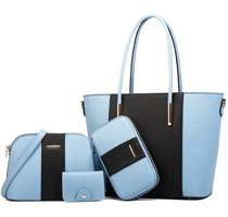 Cbtx Global 20822 4'Ü 1 Arada Moda Pu Büyük Kapasiteli Kadın Omuz Çantası Beyaz - Siyah