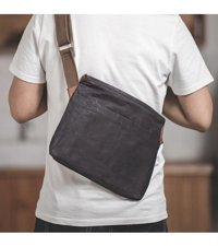 Sones S1901202 Maden Retro Minimalist Yağlı Mum Kanvas Kadın Omuz Çantası Gri