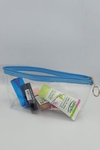 Togin Turkuaz Şeffaf Pvc Küçük Boy Makyaj Çantası