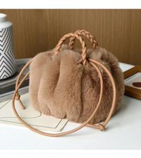 Haiyaao Peluş Yumuşak Ve Kaliteli Kadın Omuz Çantası Haki
