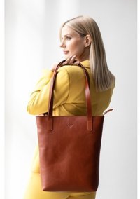 Organicraft Deri Totebag Kadın Omuz Çantası Kahverengi