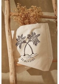 Manuka Körüklü Bez Beach Kadın Omuz Çantası Bej