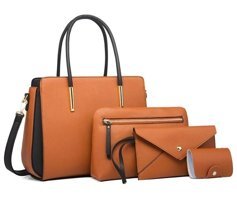 Cbtx Global 4'Ü 1 Arada Moda Büyük Kapasiteli Kadın Omuz Çantası Siyah